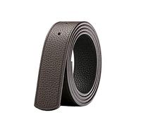 Vatee's Ceinture de remplacement en cuir véritable sans boucle pour hommes 34mm large 125cm longue Noir & Marron