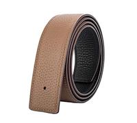 Vatee's Ceintures en cuir véritable réversibles pour hommes/femmes sangle de ceinture de remplacement sans boucle 38mm de large 110cm longue Noir/Khaki