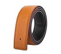 Vatee's Ceintures en cuir véritable réversibles pour hommes/femmes sangle de ceinture de remplacement sans boucle 38mm de large 115cm longue Noir/Jaune