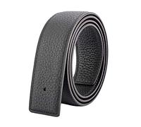 Vatee's Ceintures en cuir véritable réversibles pour hommes/femmes sangle de ceinture de remplacement sans boucle 32mm de large 120cm longue Noir