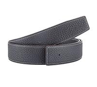 Vatee's Ceintures en cuir véritable réversibles pour hommes/femmes sangle de ceinture de remplacement sans boucle 32mm de large 125cm longue Noir