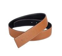 Vatee's Ceintures en cuir véritable réversibles pour hommes/femmes sangle de ceinture de remplacement sans boucle 38mm de large 95cm longue Noir/Jaune