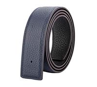 Vatee's Ceintures en cuir véritable réversibles pour hommes/femmes sangle de ceinture de remplacement sans boucle 32mm de large 120cm longue Bleu/Noir