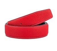 Vatee's Sangle de ceinture de rechange en cuir véritable pour Femmes/Hommes sans boucle 32mm de Large 100cm Longue Rouge