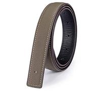 Vatee's Sangle de ceinture de rechange en cuir véritable réversible pour femme sans boucle 25mm de large 105cm longue Kaki/Noir