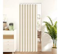 Vatge Rideau de placard pour placard ouvert, rideaux de porte accordéon pliables pour placards sans porte, rideau d'intimité pour porte, 1 rideau avec embrasse, 99 x 198 cm, couleur crème