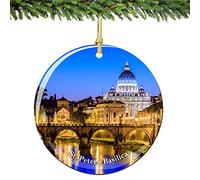 Vatican ST Peters de Noël Ornement 7 cm double face en porcelaine Rome Italie Vatican Ornaments