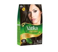 Vatika Lot de 6 colorations au henné châtain noir, 6 x 10 g, au henné naturel et au café pour couvrir les cheveux blancs et briller, à l'extrait de grenade pour une couleur vive, nourrit et renforce