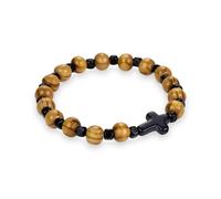 VATOPEDI MONASTERY Bracelet en Perles de Bois du Mont Athos - Bracelet de prière Fait Main en buis et hêtre, Bracelet Spirituel chrétien orthodoxe pour Un Usage Quotidien et la dévotion