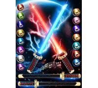 VATOS 2 Sabres Laser Ninja pour Enfants, LED Ninja Sword RGB 15 Couleurs avec étui et Effets Sonores de Combat, Jouets Sabres Laser Rechargeables par USB pour Cosplay, Noël, Halloween et Fans d'anime