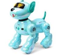 VATOS Chien Robot Interactif Bleu Enfants - 17 Fonctions, Programmable, Danse & Musique, Télécommande, 2 Batteries Rechargeables - Jouet Intelligents 3 à 12 Ans Bleu G