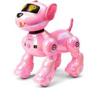 VATOS Chien Robot Interactif Rose Enfants - 17 Fonctions, Programmable, Danse & Musique, Télécommande, 2 Batteries Rechargeables - Jouet Intelligents 3 à 12 Ans G