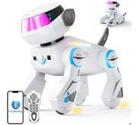 VATOS Chien Robot Télécommandé Enfant Programmable Bluetooth, LED, Danse et Musique, Rechargeable USB, Jouet dès 3 Ans