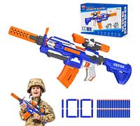 VATOS Fusil Blasters Électrique à Mousse avec 100 Fléchettes, 7 Styles Sniper Automatique Modulable + Visée, Portée 9-15m pour Jeu de Tir Enfants (6-12 Ans) & Adultes