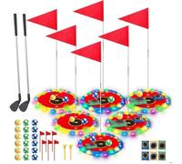 VATOS Jeu de Golf Enfants 2 en 1 avec Cibles Lumineuses LED - Golf & Lancer de Sacs, Intérieur/Extérieur , Cadeau Sportif