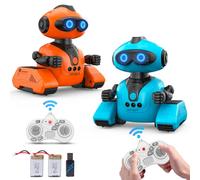 VATOS Lot de 2 robots télécommandés pour enfants, avec yeux LED, musique et reconnaissance des gestes programmables pour garçons et filles à partir de 5, 6, 7, 8 ans, cadeau