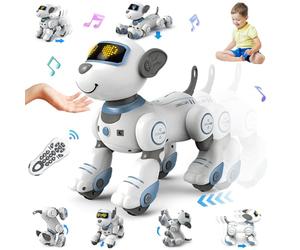 VATOS Robot chien enfant jouet télécommandé - Toucher interactif et suivi - Chien robot avec 17 fonctions - Danse programmable - Musique RC - Jouet pour fille de 3 à 12 ans
