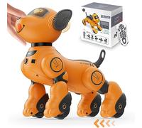 VATOS Robot chien enfant jouet télécommandé - Voix et télécommande 2,4 GHz - Pour animaux de compagnie - Avec 20 fonctions - Programmable - Danse Musique RC - Robot pour enfants de 3 à 12 ans