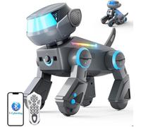 VATOS Robot Chien Télécommandé Programmable, Jouet Interactif Bluetooth avec Yeux LED, Chante et Danse, Enfant 3-10 Ans