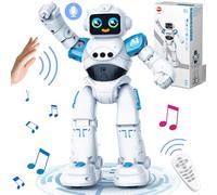 VATOS Robot Jouet pour Enfants de 3 à 12 Ans - Robot télécommandé, Commande gestuelle Programmable RC Robot Jouet Dancing Walking Smart Robot Garçons Filles Cadeau d'anniversaire, Blanc