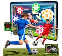 VATOS Set de Football Électronique avec Compteur de Points pour Enfants, Cible d'Entraînement Indoor et Outdoor, 2 Modes, But en Tissu et 2 Balles, Jouet Sportif Cadeau d'Anniversaire Noël pour 3+ Ans