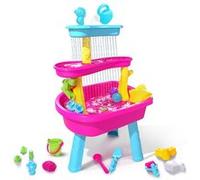 VATOS Table d'Eau et de Sable Sensorielle 3 Niveaux pour Enfants 1-3 Ans, 37 Pièces, Activité Extérieure Jouet d'Été Enfant