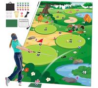 VATOS Tapis de Jeu de Golf Avec Club - Entraînement Intérieur et Extérieur Pour Enfants, Adultes, Famille - 20 Balles Incluses