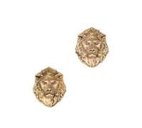 Vatslacreations Boutons de manchette vintage tête de lion pour homme avec boîte cadeau, boutons de manchette dorés, argentés, noirs, pour chemises habillées et chemises françaises, 30X25 MM, Métal,