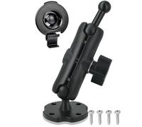 VAUBORTTI Support GPS en Aluminium, Support Boule de 17 mm et Boulon en T 2 en 1, Convient pour GPS Garmin et Moniteur de caméra de recul, Base de perçage Robuste, Bras avec rotule de 25 mm
