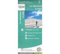 IGN – Carte cycliste Vaucluse à vélo – Carte topographique – Taille unique