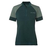 Vaude Bike Altissimo Q-zip Short Sleeve Jersey Vert 44 / Regular Femme Deep Pond