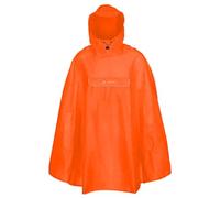 VAUDE Valdipino Poncho - Poncho de vélo imperméable en polyester recyclé, coupe-vent, réfléchissant, avec capuche et poche avant - longueur 85 cm, Orange, L