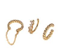 Vauki 3 Pièces Ear Cuff Or Pour Femme, Ear Cuff Faux Piercing, Faux Piercing Helix Réglables, Manchette D'oreille, Boucle Oreille Sans Trou, Cartilage Clip Helix Boucles Pour Femmes