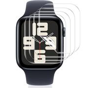 Vauki 4 Pièces Protection Écran pour Apple Watch SE 44mm (2022/2020) /Serie 6/5/4 44mm Verre Trempé,Anti-Rayures HD Transparent Sans Bulles Ultra-Mince TPU Souple Film Protecteur Installation Facile
