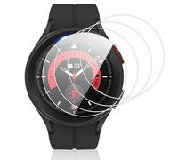 Vauki 4 Pièces Verre Trempé pour Samsung Galaxy Watch 5 Pro 45mm, HD-Transparent Protection Écran, Dureté 9H, Anti-rayure, Sans Bulle, Haute Sensibilité, Installation Facile Ecran Film Protecteur
