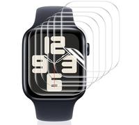 Vauki 6 Pièces Protection Écran pour Apple Watch SE (2022/2020)/Series 6 5 4 40 mm Verre Trempé,HD Transparent Sans Bulles Silicone Ultra-Mince TPU Souple Film Protecteur Installation Facile