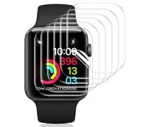 Vauki 6 Pièces Protection Écran pour Apple Watch Series 3/2/1 38mm Verre Trempé,Anti-Rayures HD Transparent Sans Bulles Silicone Ultra-Mince TPU Souple Film Protecteur Installation Facile