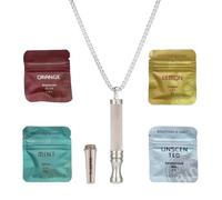 Vauki Collier de Respiration pour Soulager l'anxiété avec Filtre de Résistance, Collier Acier Inoxydable Femme Homme, Chaîne de Pleine Conscience pour Soulager Stress Meditation Relaxation