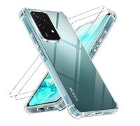 Vauki Coque pour Honor 200 Lite 5G 6.7" Transparente avec 2 Verre Trempé,Antichoc Silicone Souple TPU Étui Housse de Téléphone Protection Renforcés Anti-Rayures Bumper Clear Case pour Honor 200 Lite