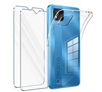 Vauki Coque pour Oppo realme C11 avec Verre Trempé Protection écran 2 Pièces,Housse Etui Silicone TPU Souple Transparente et Vitre Film Protection,Antichoc Case pour Oppo realme C11 6.5"