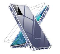 Vauki Coque pour Samsung Galaxy S20 FE（5G）/S20 Lite/S20 Fan Edition avec 2 Pièces Verre Trempé, Transparente Mince Souple TPU Silicone Étui, Antichoc Anti-Rayures Bumper Housse Protection Case