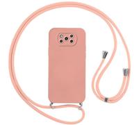 Vauki Coque pour Xiaomi Poco X3 NFC/X3/X3 Pro avec Cordon, Etui avec Collier - Tour de Cou Lanière en Corde - Silicone Housse avec Réglable Chaine pour Xiaomi Poco X3 NFC/X3 Pro, Bandouliere - Rose