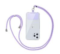 Vauki Cordon Tour de Cou Universelle Téléphone avec 2 Patchs, Mauve | Réglable Amovible en Nylon Collier Lanière Corde en Bandoulière Chaine Sangle Compatibles avec Plupart des Smartphones Case