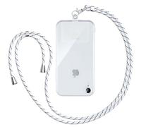 Vauki Lanière pour Chaîne de Téléphone Portable Universelle avec Patch,Sangle de Cou Corde Mobile Suspendue en Nylon Réglable Détachable pour la Plupart Téléphones pour iPhone Samsung Xiaomi, Blanc