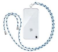 Vauki Lanière pour Chaîne de Téléphone Portable Universelle avec Patch,Sangle de Cou Corde Mobile Suspendue en Nylon Réglable Détachable pour la Plupart Téléphones pour iPhone Samsung Xiaomi, Bleu