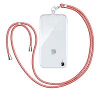 Vauki Lanière pour Chaîne de Téléphone Portable Universelle avec Patch,Sangle de Cou Corde Mobile Suspendue en Nylon Réglable Détachable pour la Plupart Téléphones pour iPhone Samsung Xiaomi,Rouge