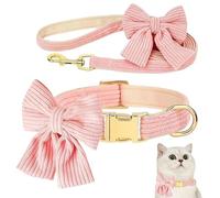 Vauki Licol Chien et Laisse Ensemble, Collier pour Chien Réglable avec Nœud Papillon, Laisse de 150 cm, Accessoire Confortable Adapté aux Chiens Petits et Moyens