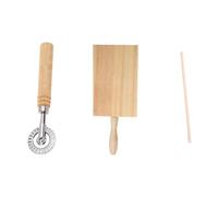 Vauki Lot de 3 planches en bois pour gnocchi avec emporte-pièce, planche à pâtes avec bâtonnets en bois, beurre sans collage, outil de cuisine, coupe-pâte GnocchiBrett
