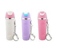 Vauki Lot de 3 porte-clés miniatures - Porte-gobelet multicolore - Pour le soin des lèvres et le sac à dos - Pendentif mignon portable en blanc, rose et violet - Cadeau élégant pour les femmes