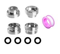 Vauki Lot de 4 adaptateurs de robinet en aluminium avec bande d'étanchéité filetée PTFE, convient pour les adaptateurs Gardena, M16-M22/M18-M22/M20-M22/M22, pour aérateur M16/M18 et régulateur de jet